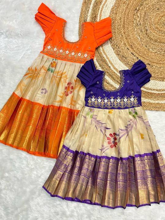 NEW LAUNCIN crape Kids gown Indian clothing manufacturers